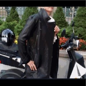 CURRENT ELLIOTT lamb leather long Moto trench coat